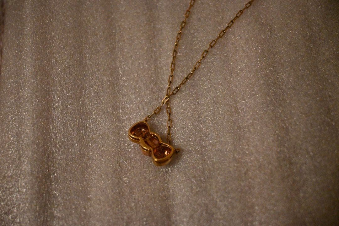 K18 ネックレス ゴールド 刻印あり リボンモチーフ