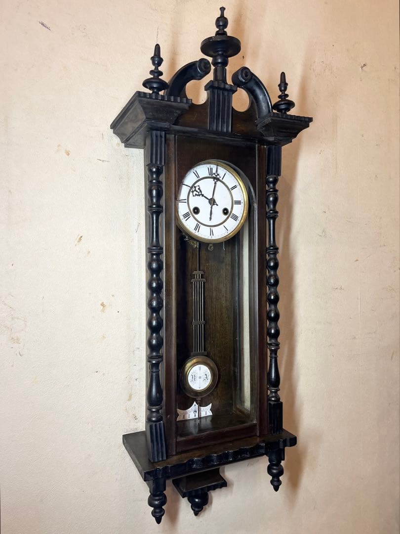 ユンハンス　繊細装飾型　柱時計　古時計　振り子　レトロ　アンティーク時計　精工舎