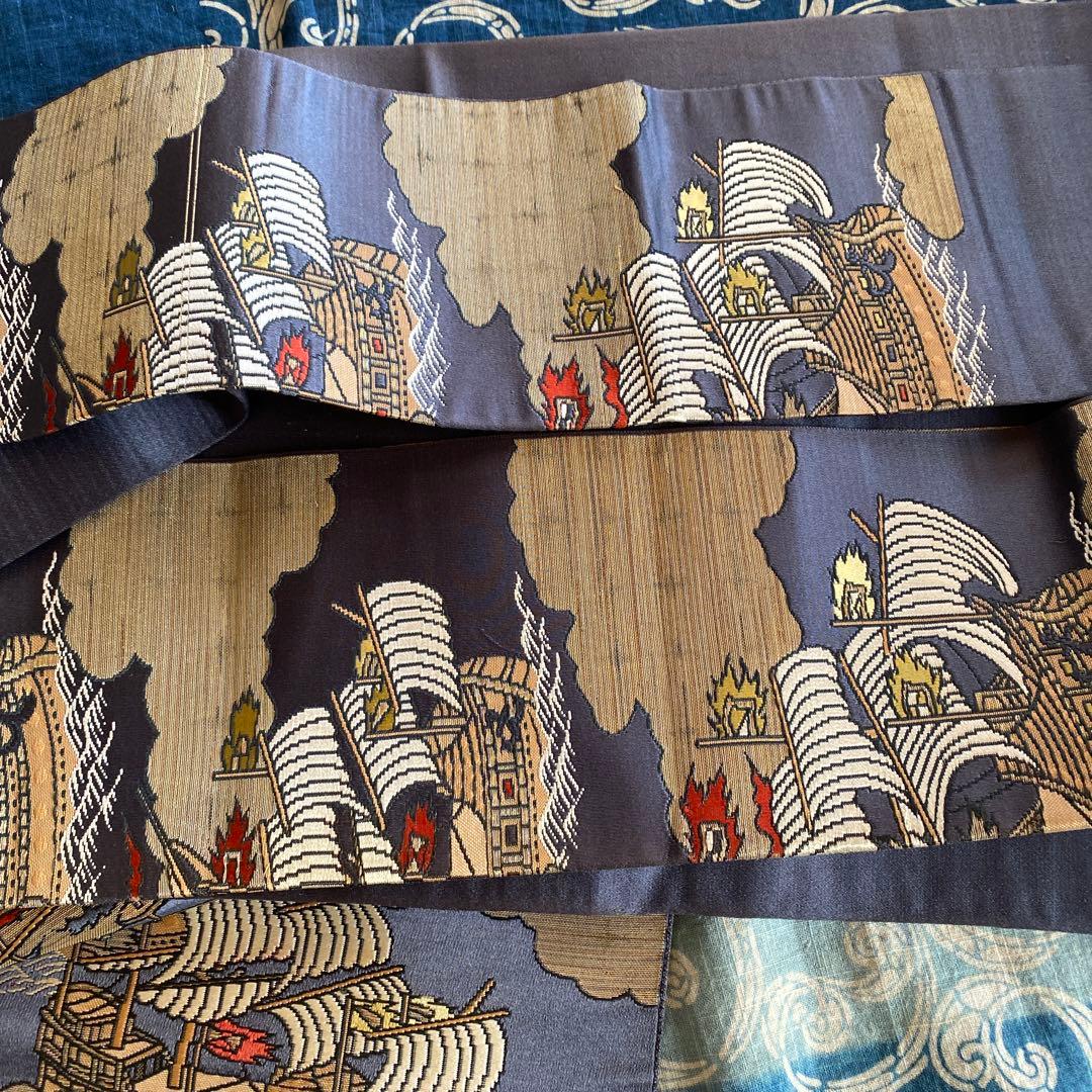 ビ*ん様 名古屋帯 船柄