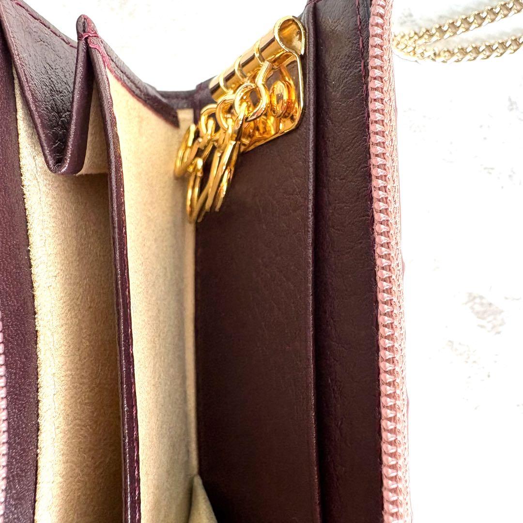 現行品☆極美品☆ATAO アタオ ベル キーケース ミニ財布 セピアボルドー　革