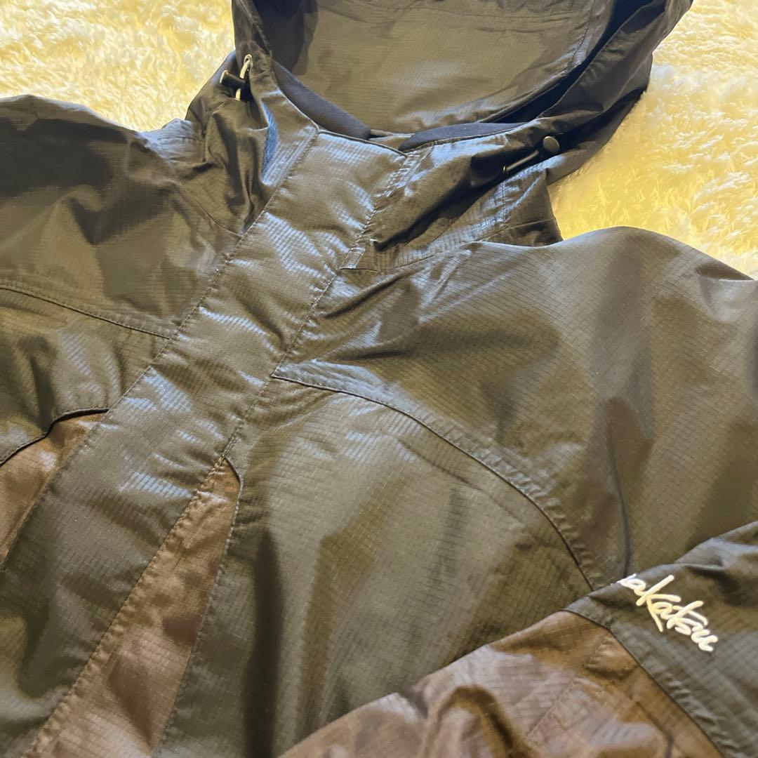 がまかつ ウィンドアップレインスーツ ブラウン LL Gamakatsu