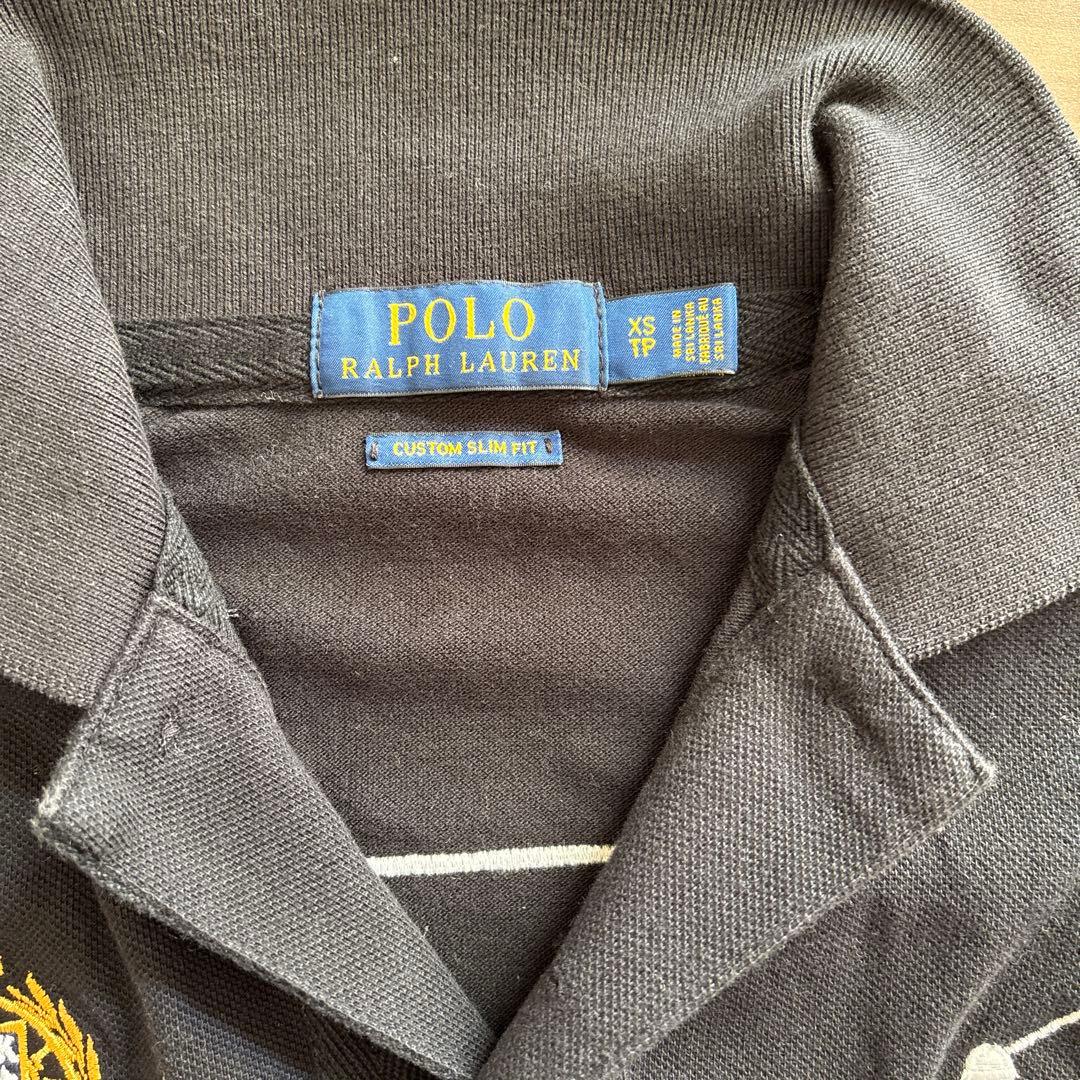 ポロ ラルフローレン 刺繍 希少！ポロシャツ ブラック NEW YORK 5