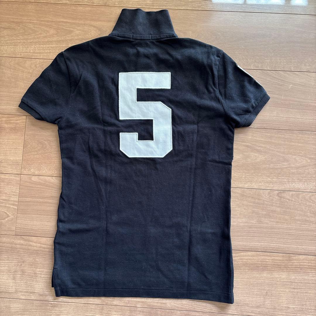 ポロ ラルフローレン 刺繍 希少！ポロシャツ ブラック NEW YORK 5