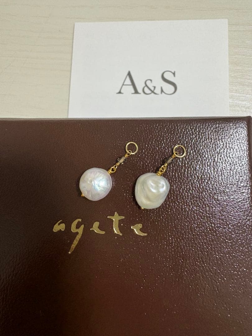 未使用 agete K10パールピアスチャーム