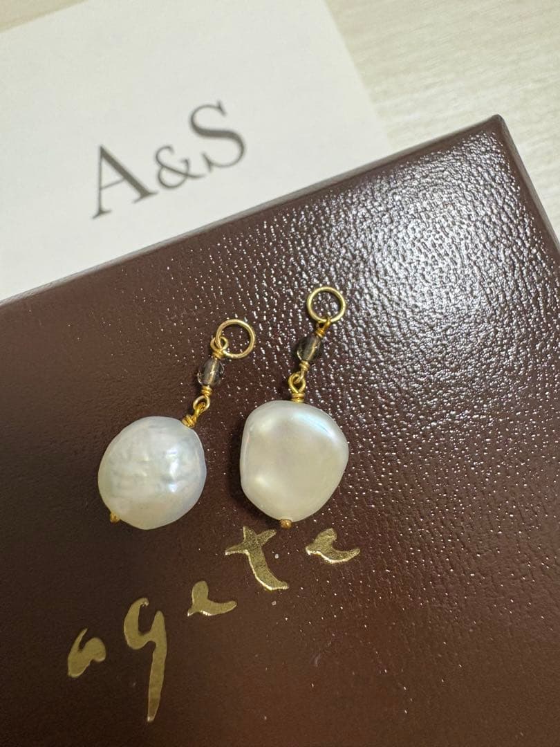 未使用 agete K10パールピアスチャーム