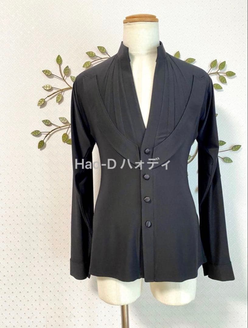 新品★社交ダンス★ラテン★メンズ★シャツ★メッシュ★ジャケット風★切替★M