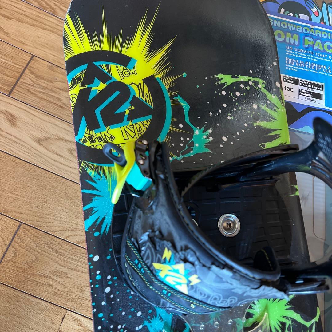 K2 スノーボードセット 100cm 板、バインディング、ブーツ
