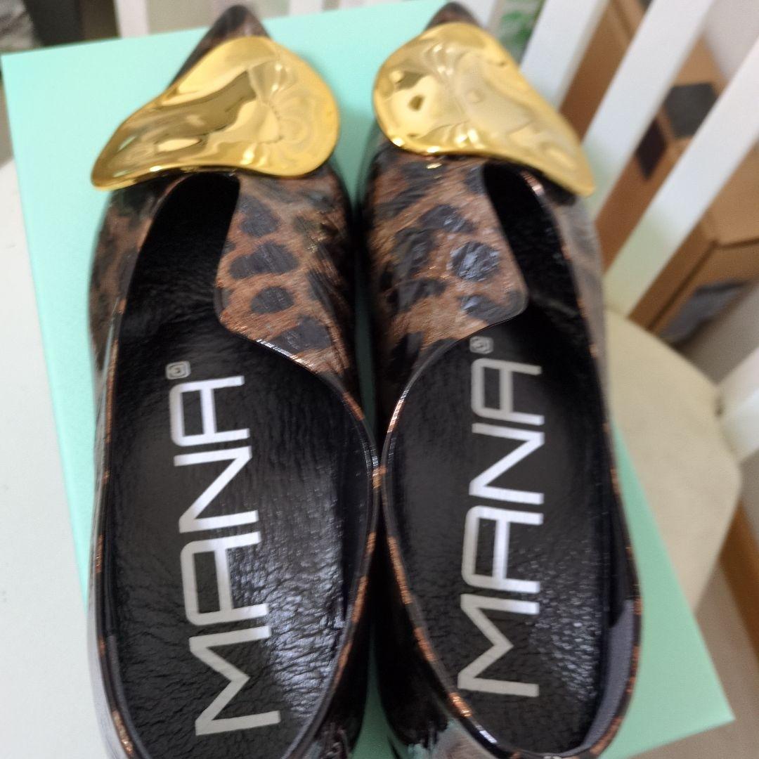 新品♥MANA レオパード柄 フラットシューズ 38
