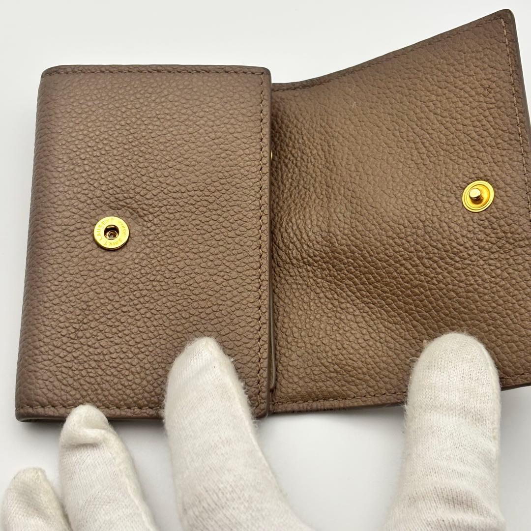 【美品】サンローラン　6連キーケース　YSL ロゴ　グレインレザー　グレージュ