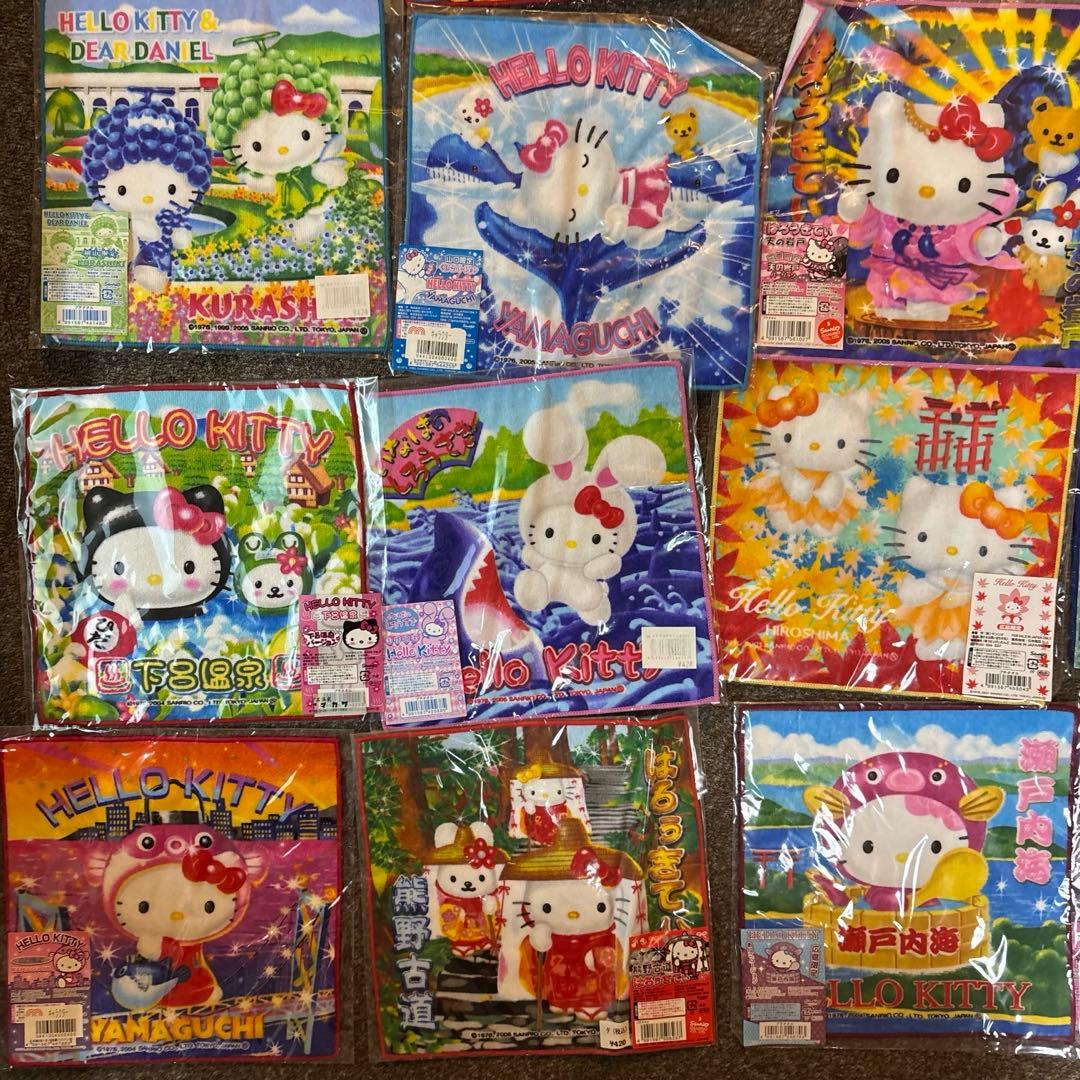 ご当地 ハローキティ プチタオル セット ハンカチ ミニタオル　25枚セット