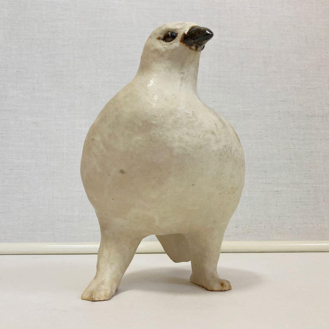 九谷焼 中村梅山 「雷鳥」 陶器 置物 オブジェ 共箱 木箱入り 和風 レトロ