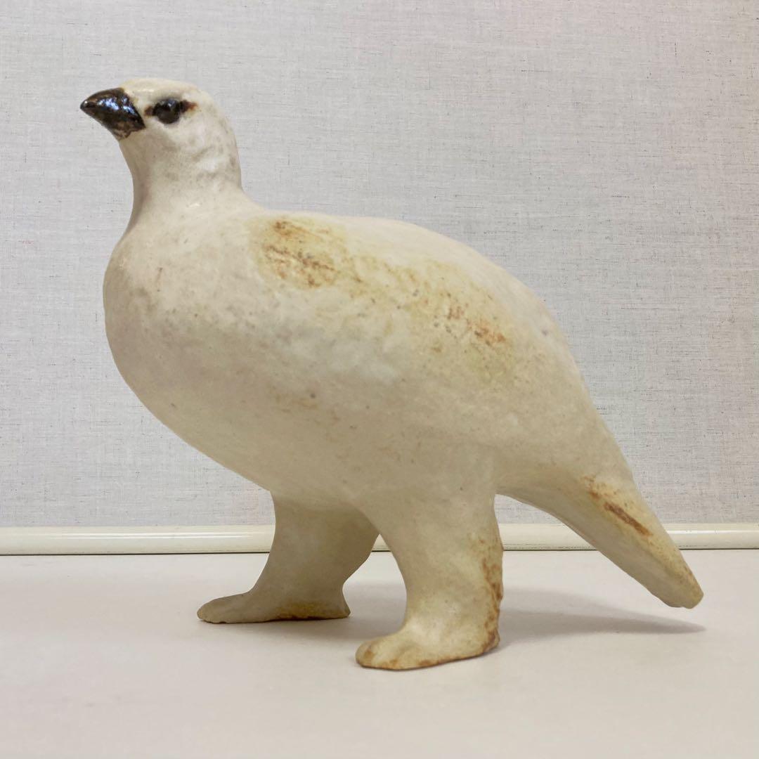 九谷焼 中村梅山 「雷鳥」 陶器 置物 オブジェ 共箱 木箱入り 和風 レトロ