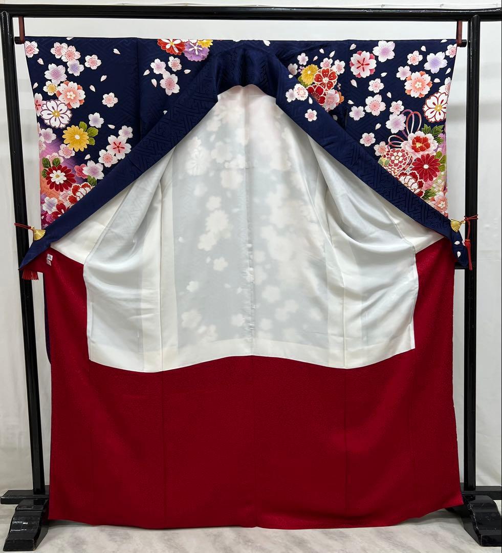 振り袖　フルセット　長襦袢付　豪華　美品　成人式　金彩加工　刺繍入り　609