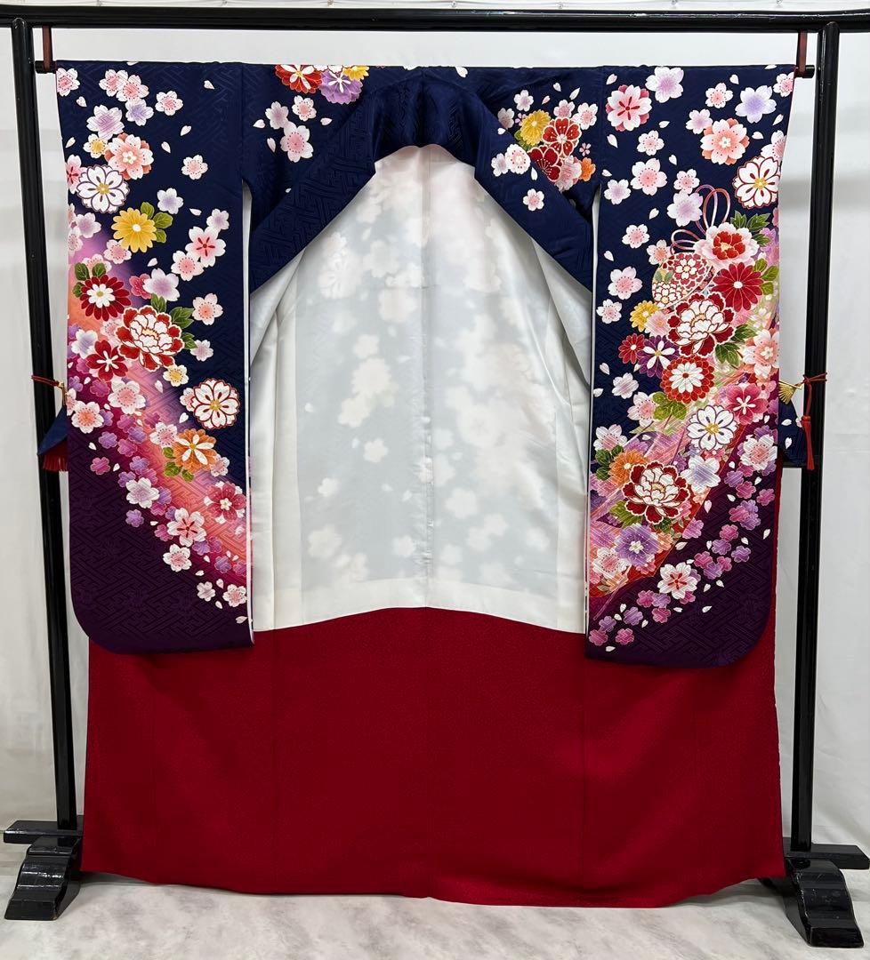 振り袖　フルセット　長襦袢付　豪華　美品　成人式　金彩加工　刺繍入り　609