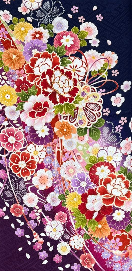 振り袖　フルセット　長襦袢付　豪華　美品　成人式　金彩加工　刺繍入り　609