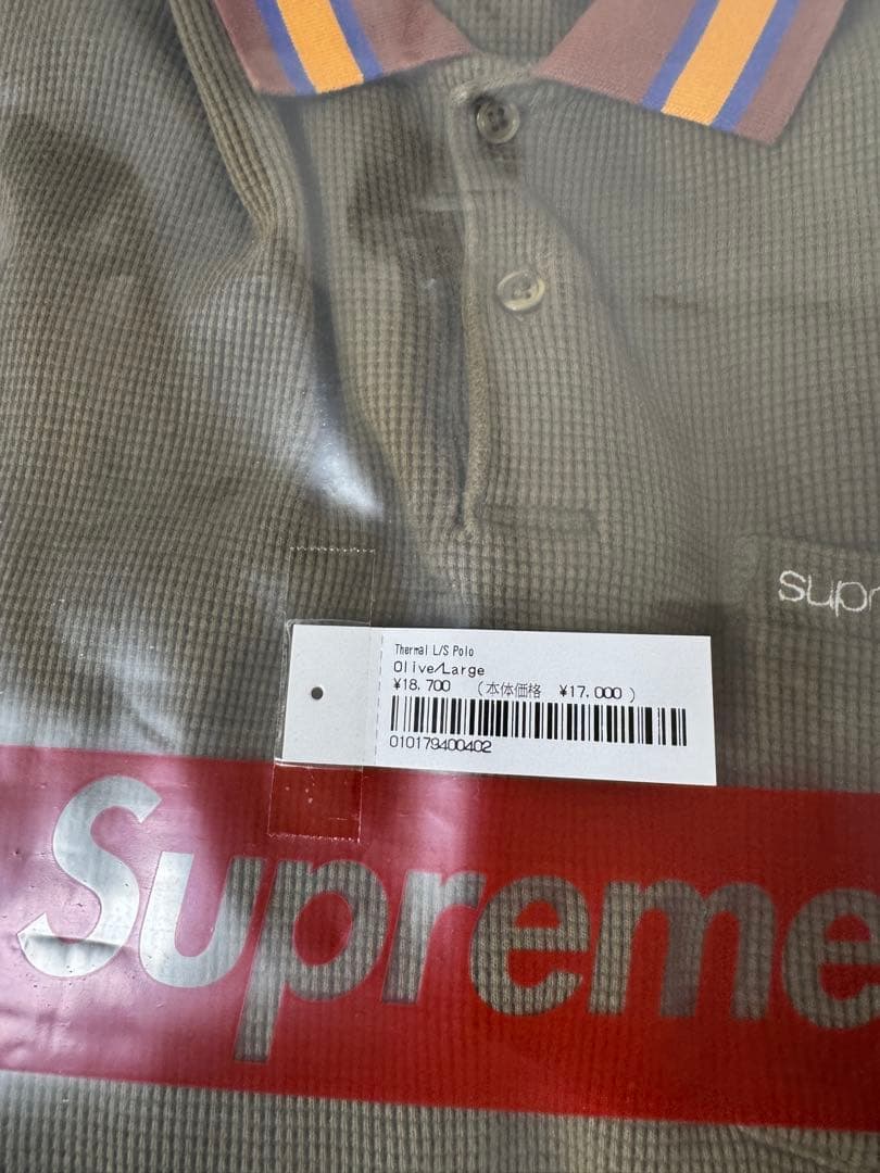トップス Supreme Thermal L/S Polo \"Olive\" Large