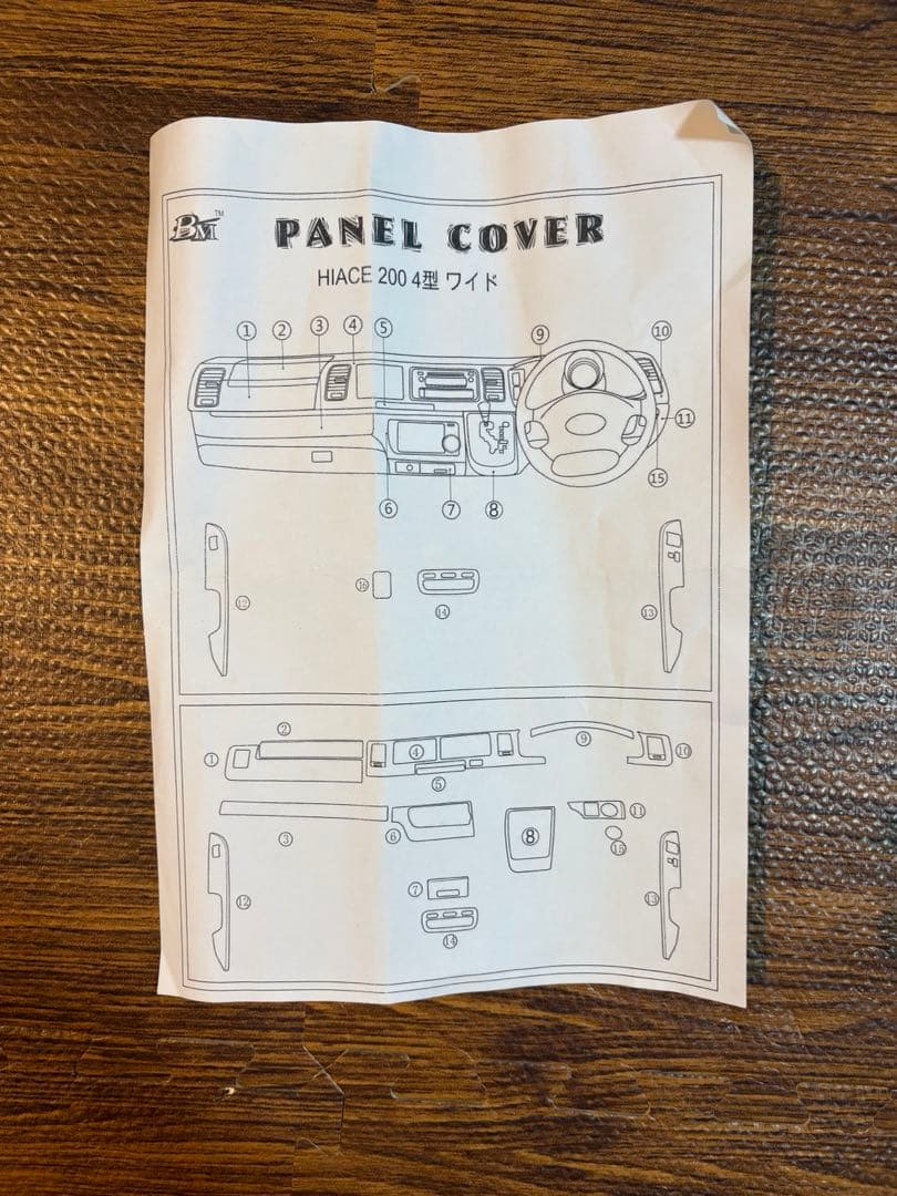 ハイエース200系4型ワイド用インテリアパネル
