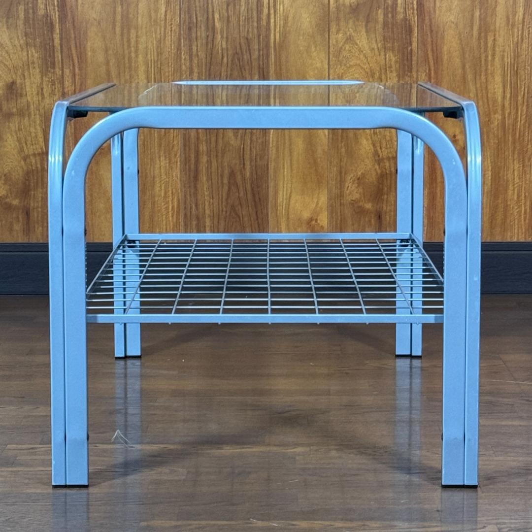 ミッドセンチュリー　角型　ガラステーブル　スペースエイジ