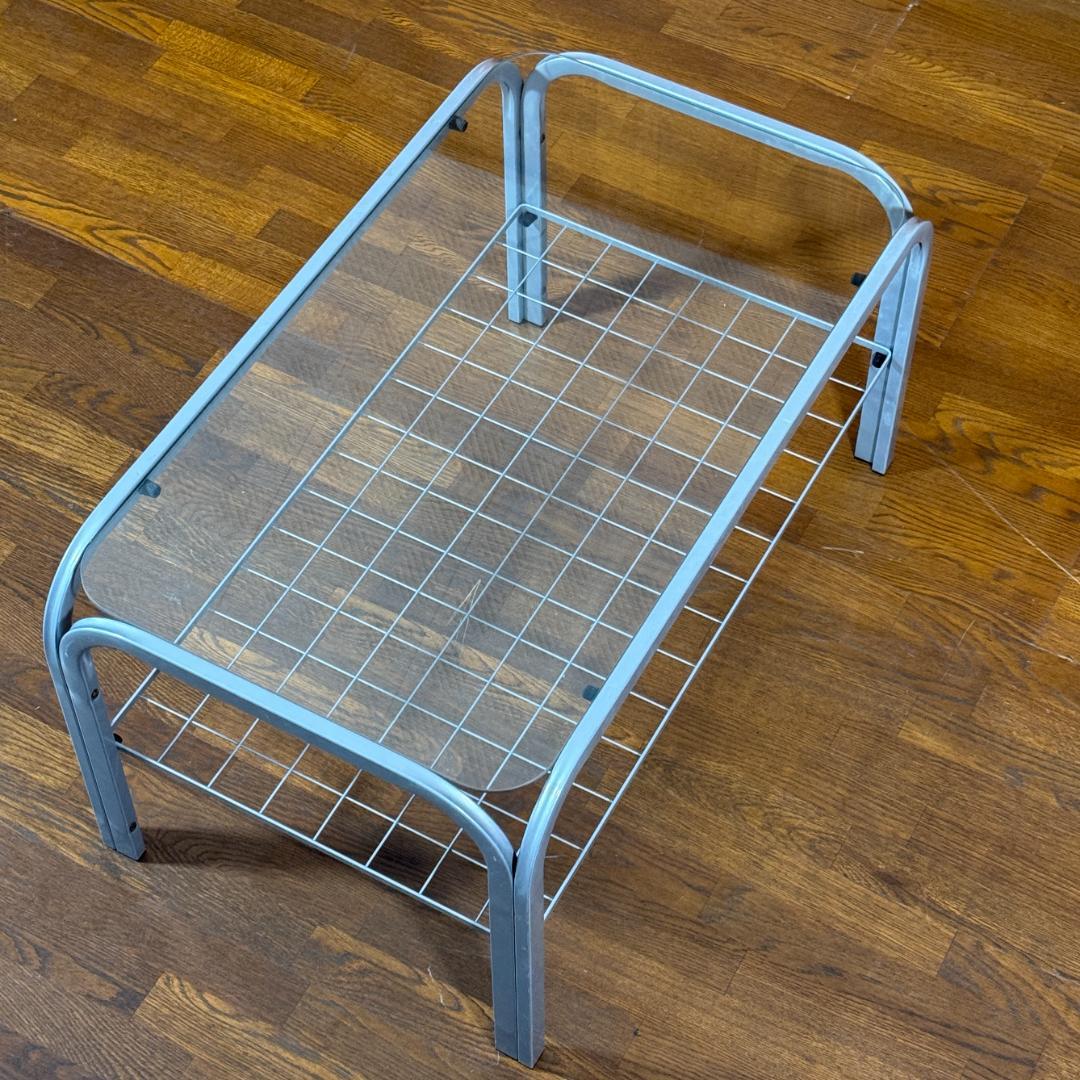 ミッドセンチュリー　角型　ガラステーブル　スペースエイジ