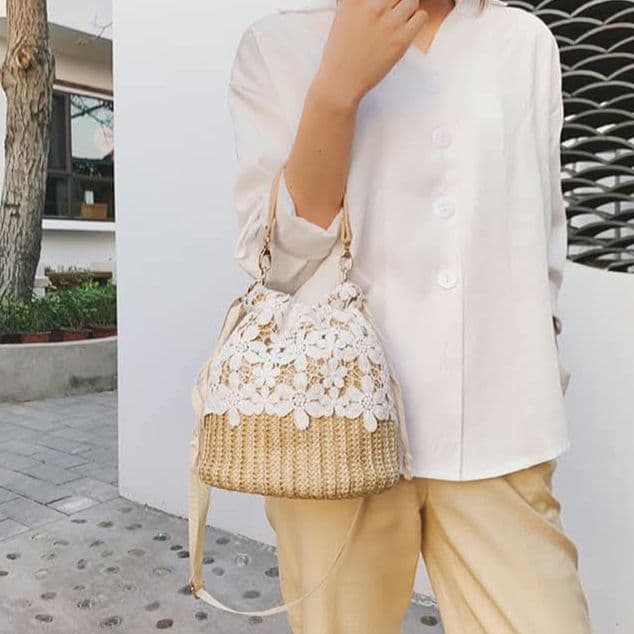 【肩掛け&手さげ】 花柄 かごバッグ ショルダー ミニバック 春夏お薦め♡