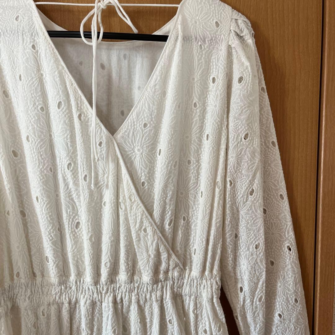 ヌキテパ　白　ワンピース　ドレス　美品