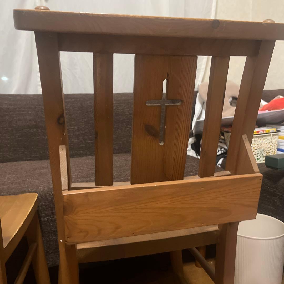 チャーチチェア2脚セット♪引き取り限定【スタジオクリップ】