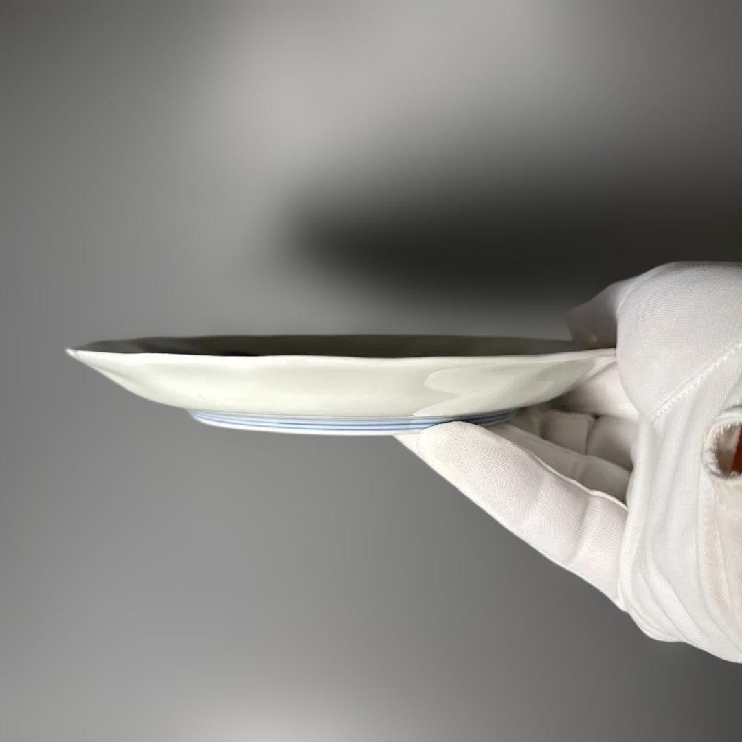 昭和初期　十一代今右衛門　今泉今右衛門　錦　海老文様皿　五枚　共箱　希少菱形窯印