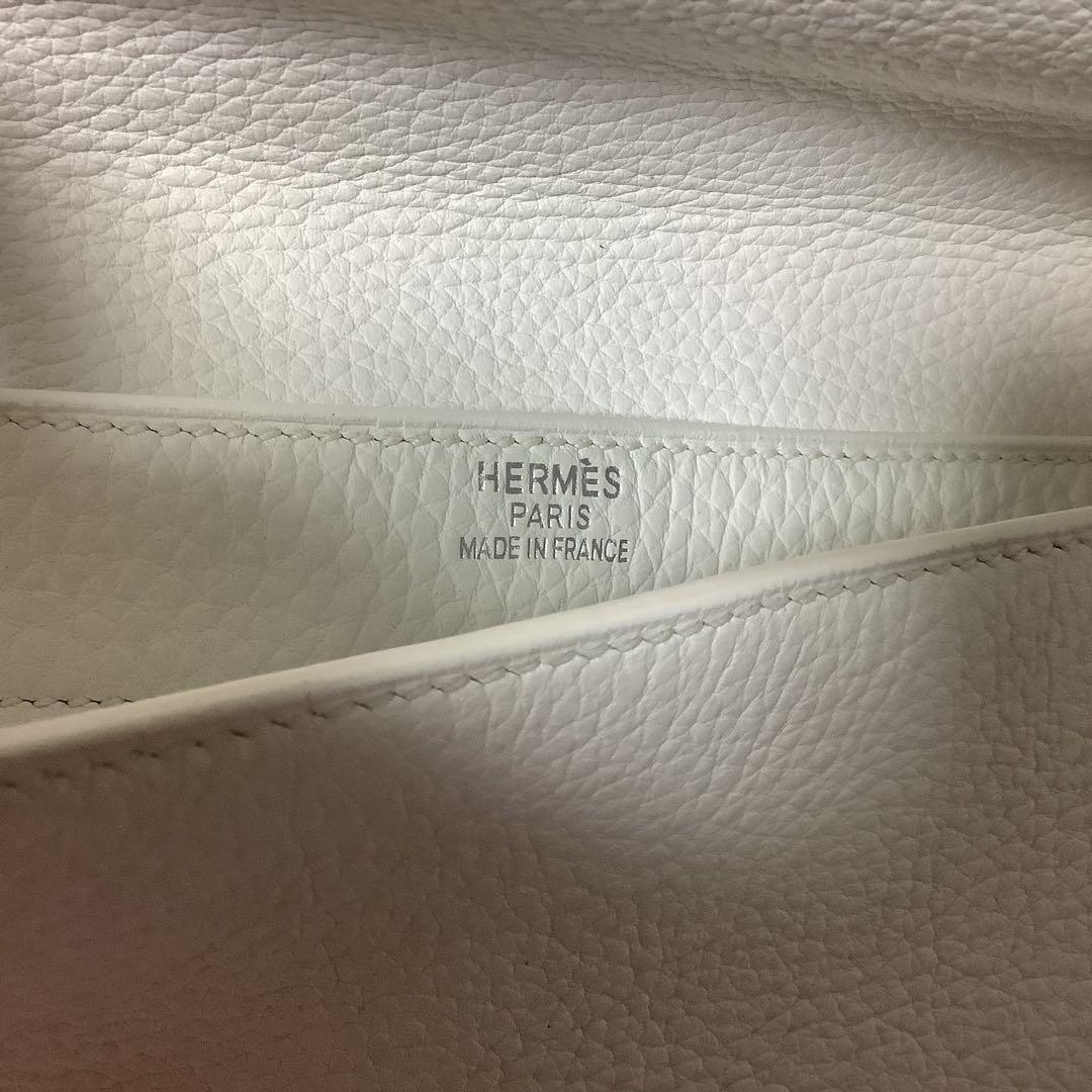 HERMES エルメス　ホワイト　レザー ビジネス　バッグ　メンズ　レディース
