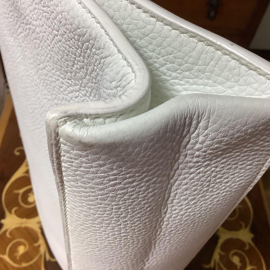 HERMES エルメス　ホワイト　レザー ビジネス　バッグ　メンズ　レディース