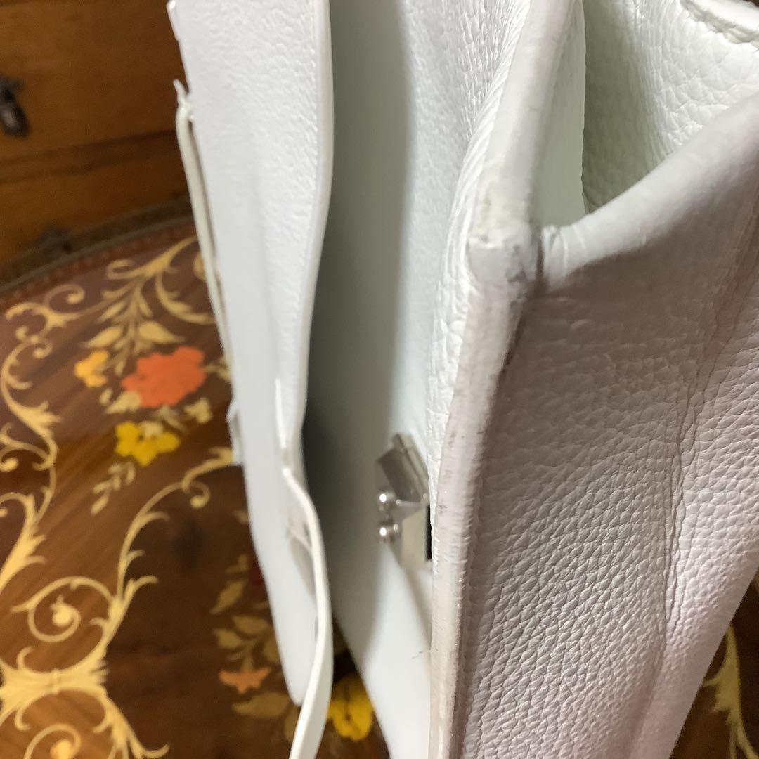 HERMES エルメス　ホワイト　レザー ビジネス　バッグ　メンズ　レディース