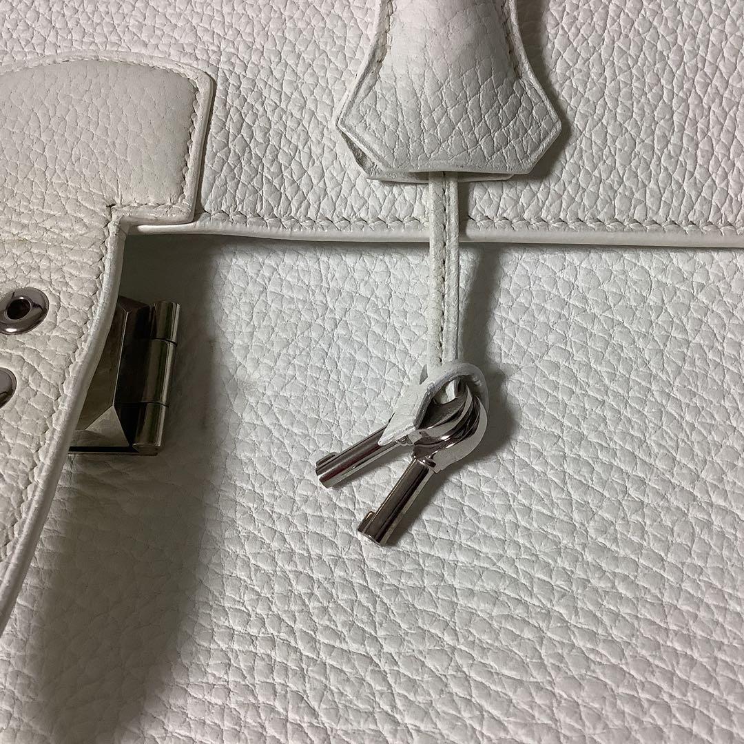 HERMES エルメス　ホワイト　レザー ビジネス　バッグ　メンズ　レディース