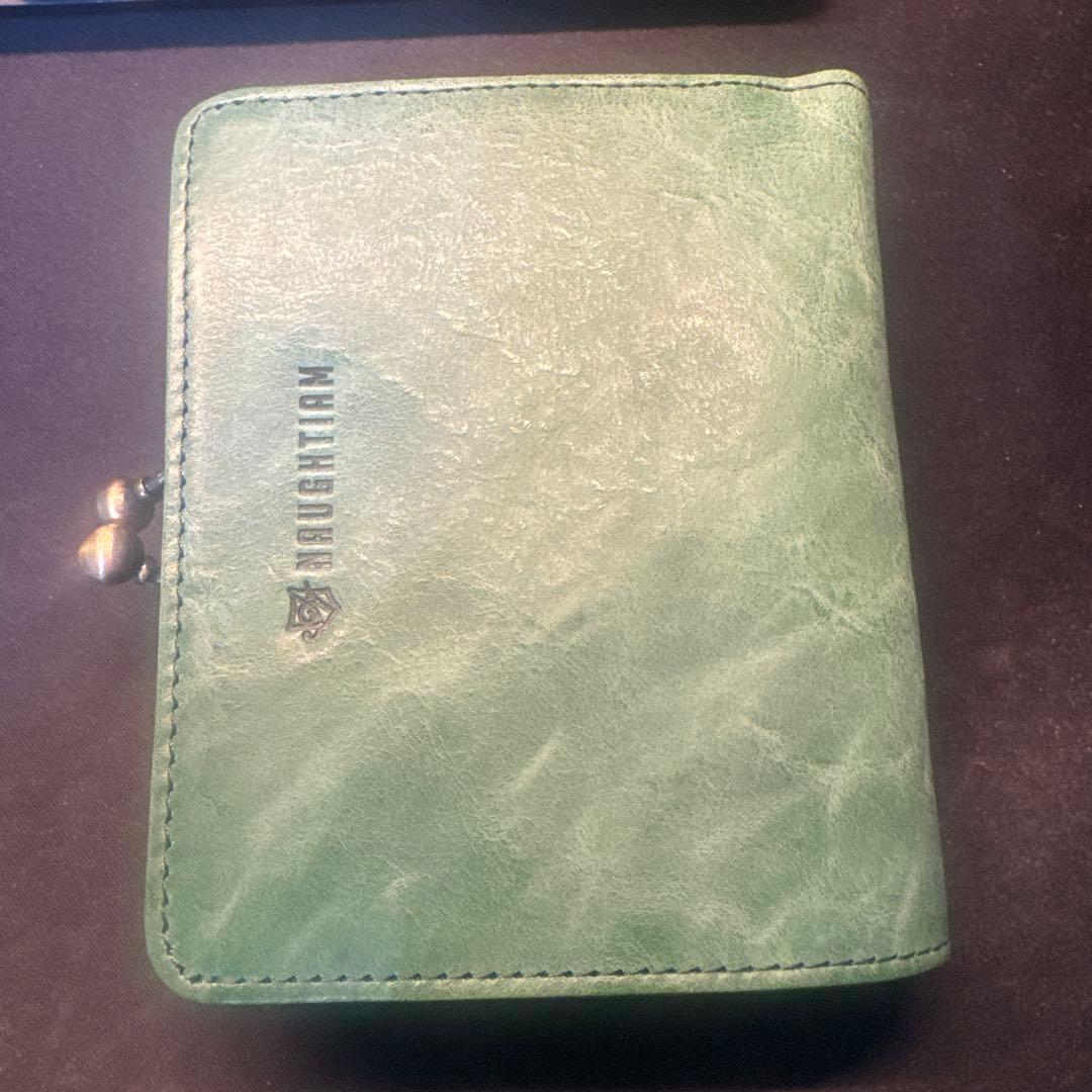 MOOMIN スナフキン がま口ハーフ財布 牛革