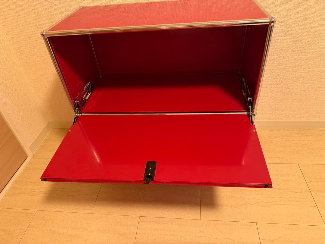 【美品】USMハラー　キャビネット 1列2段 赤 レッド