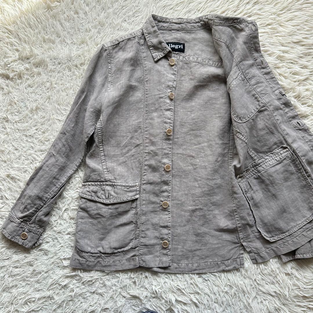新品タグ付き✨アレグリ　シャツジャケット　イタリア製　リネン100%