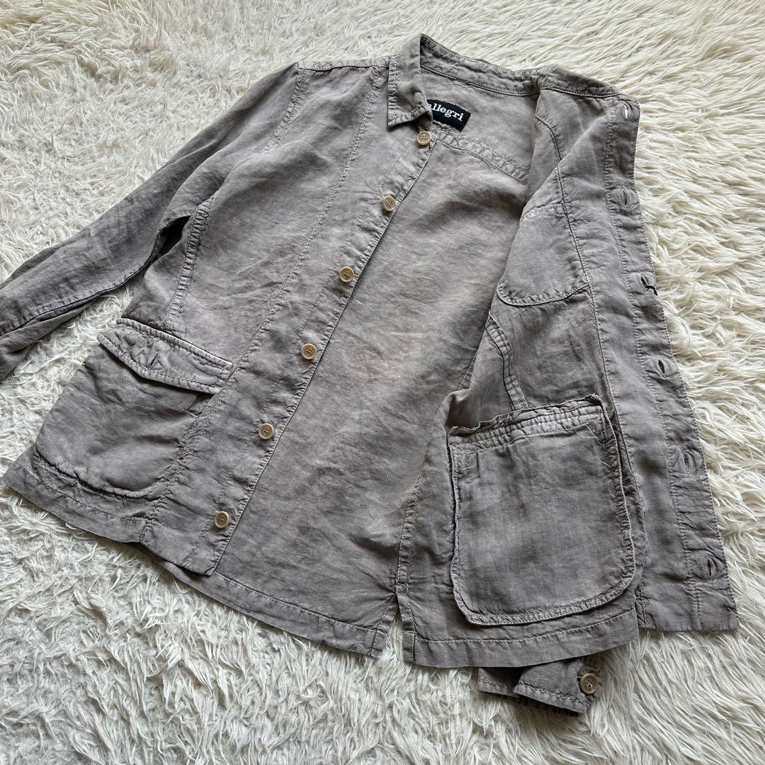 新品タグ付き✨アレグリ　シャツジャケット　イタリア製　リネン100%