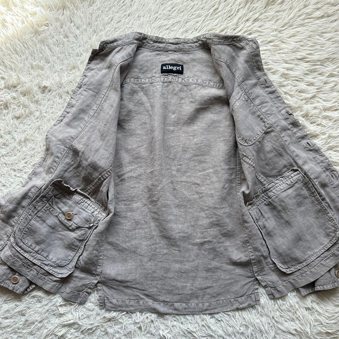新品タグ付き✨アレグリ　シャツジャケット　イタリア製　リネン100%