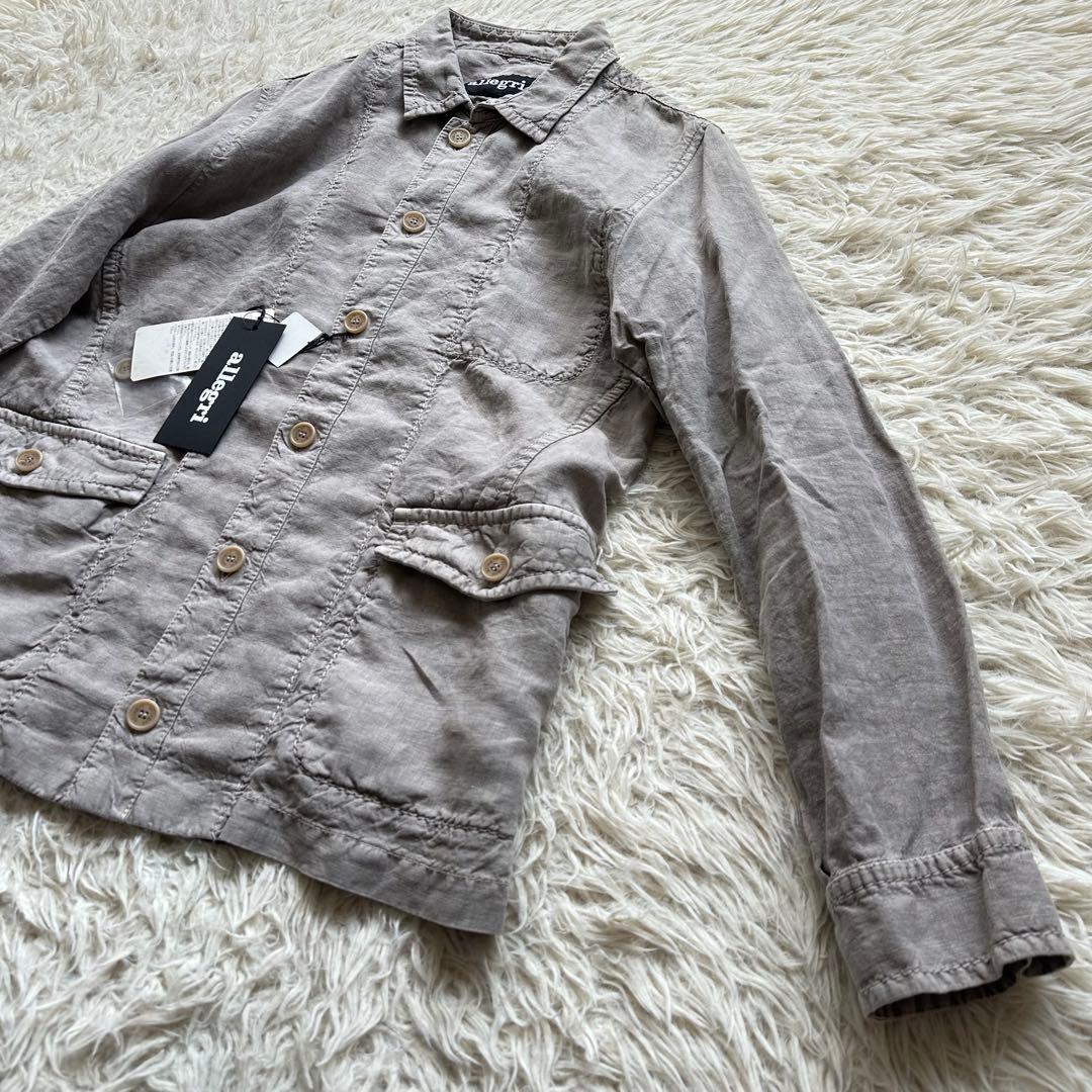 新品タグ付き✨アレグリ　シャツジャケット　イタリア製　リネン100%