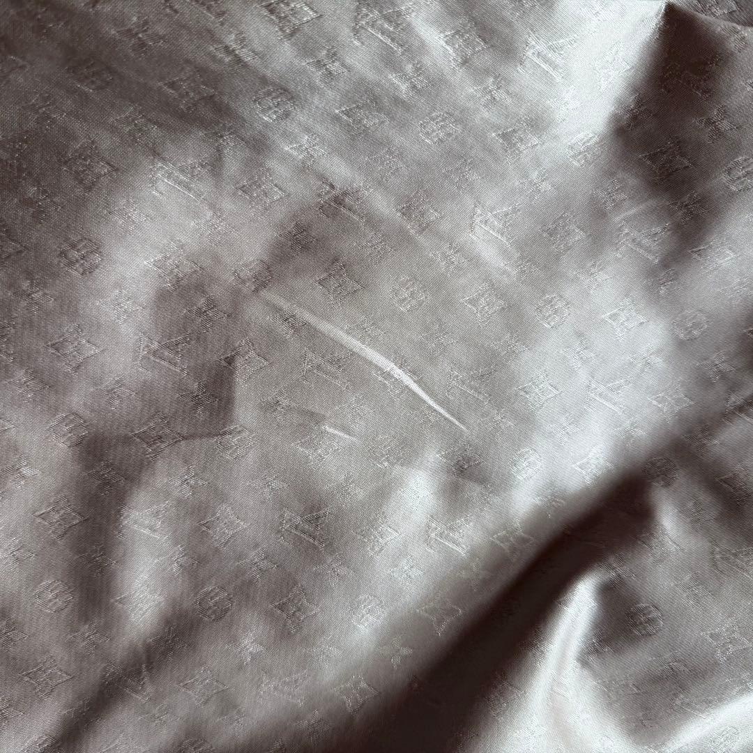 最高級Lサイズ ルイヴィトン　ロングコート　モノグラム総柄　シルク　ミンクファー