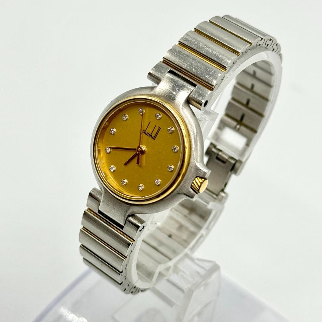 稼働品 dunhill ダンヒル 腕時計 ゴールド文字盤 クォーツ ３針 12P