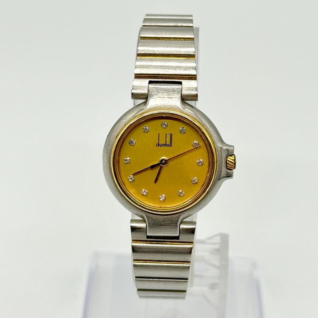 稼働品 dunhill ダンヒル 腕時計 ゴールド文字盤 クォーツ ３針 12P