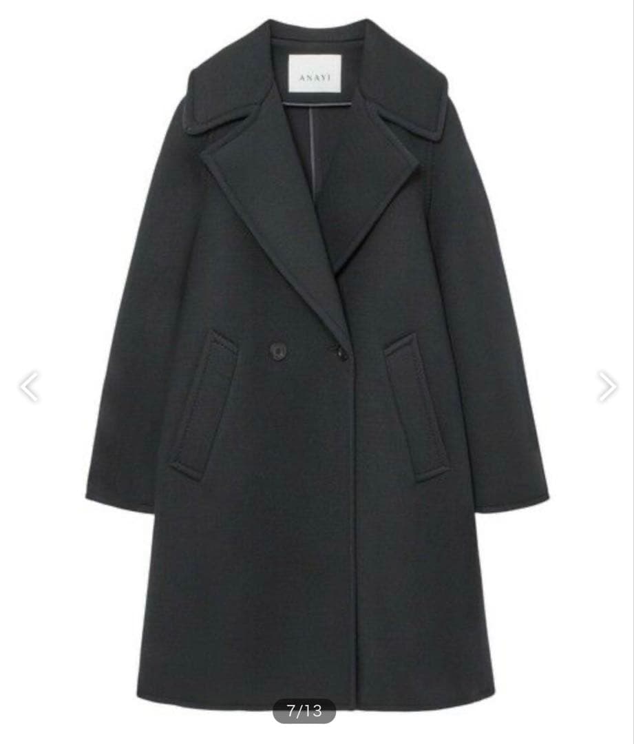 新品タグ付✨24aw 10.8万ANAYI ウールボンディングピーコート 38