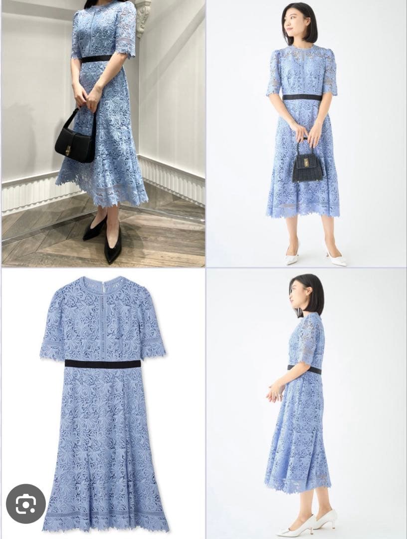 CELFORD ブルーレースワンピース 36