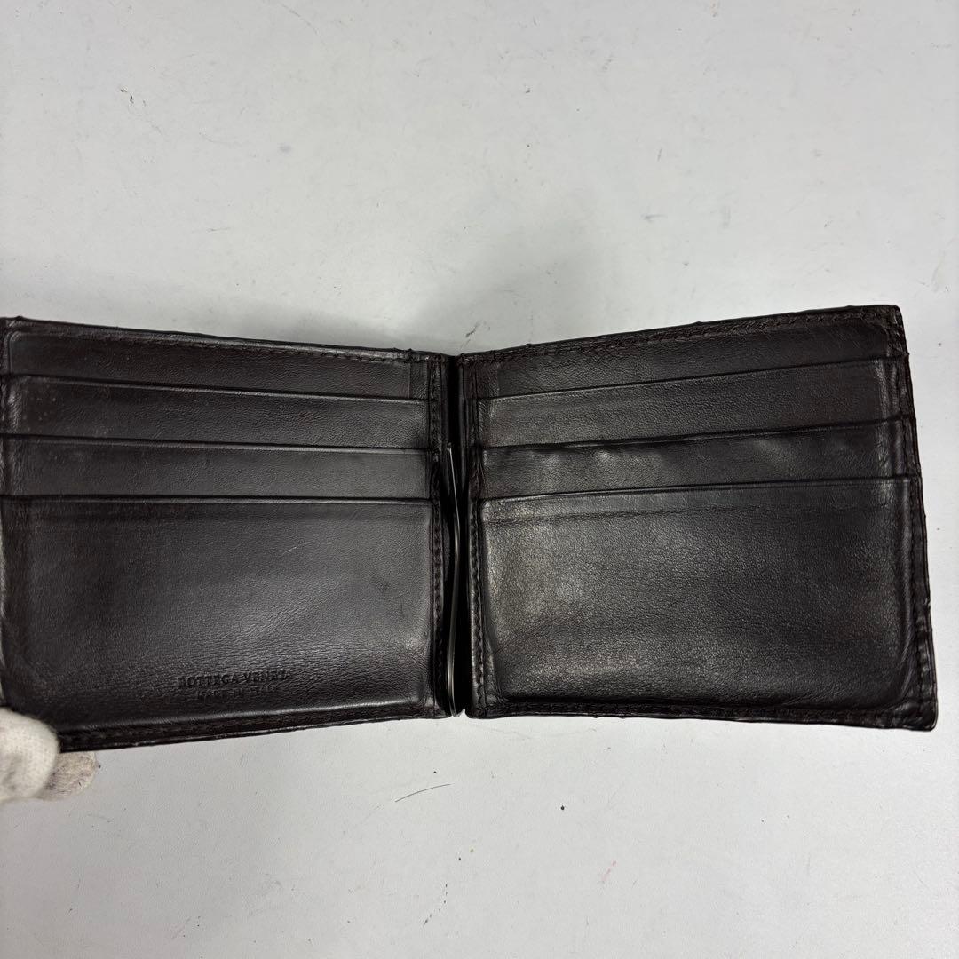 ボッテガヴェネタ　二つ折財布 マネークリップ カードケース　ダークブラウン