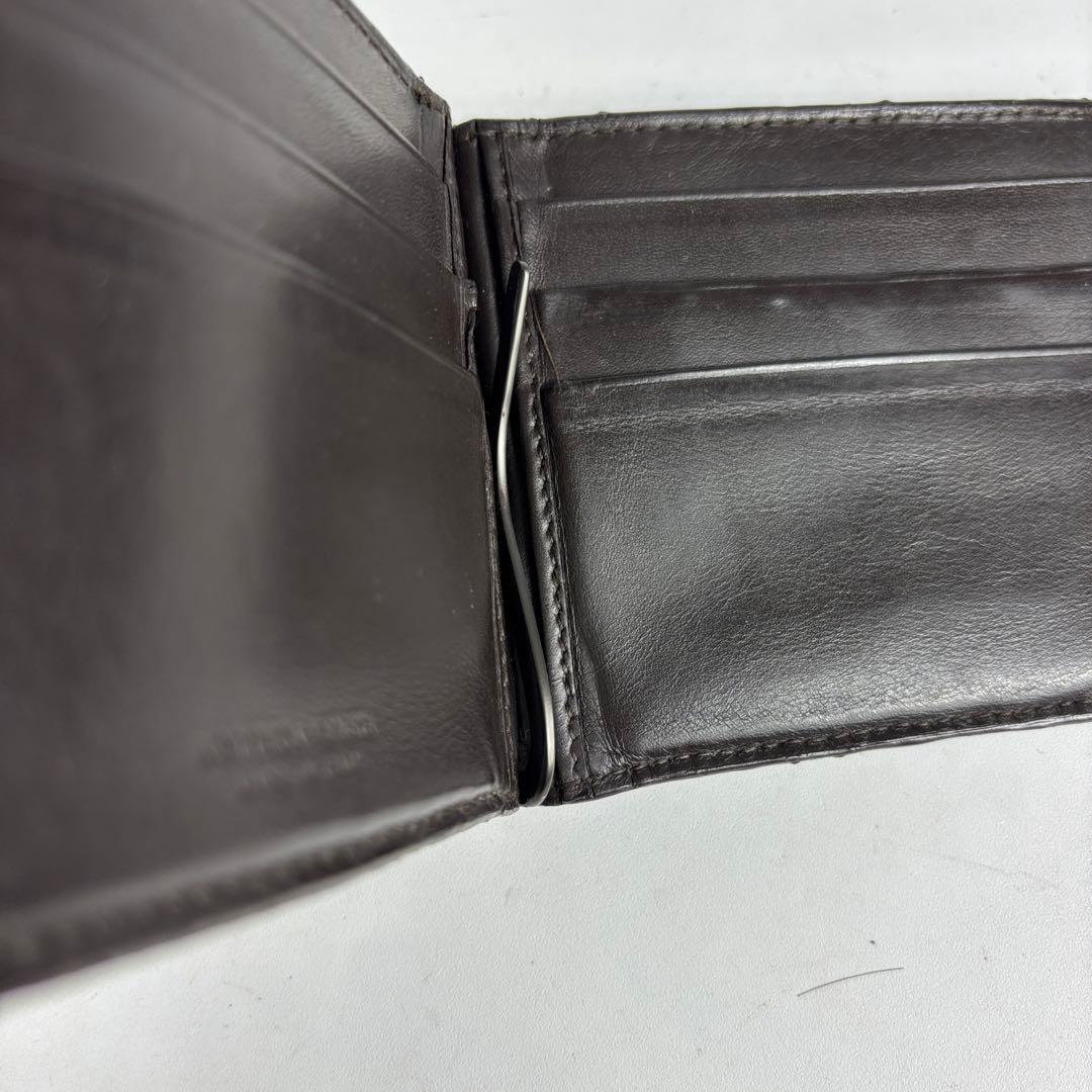 ボッテガヴェネタ　二つ折財布 マネークリップ カードケース　ダークブラウン