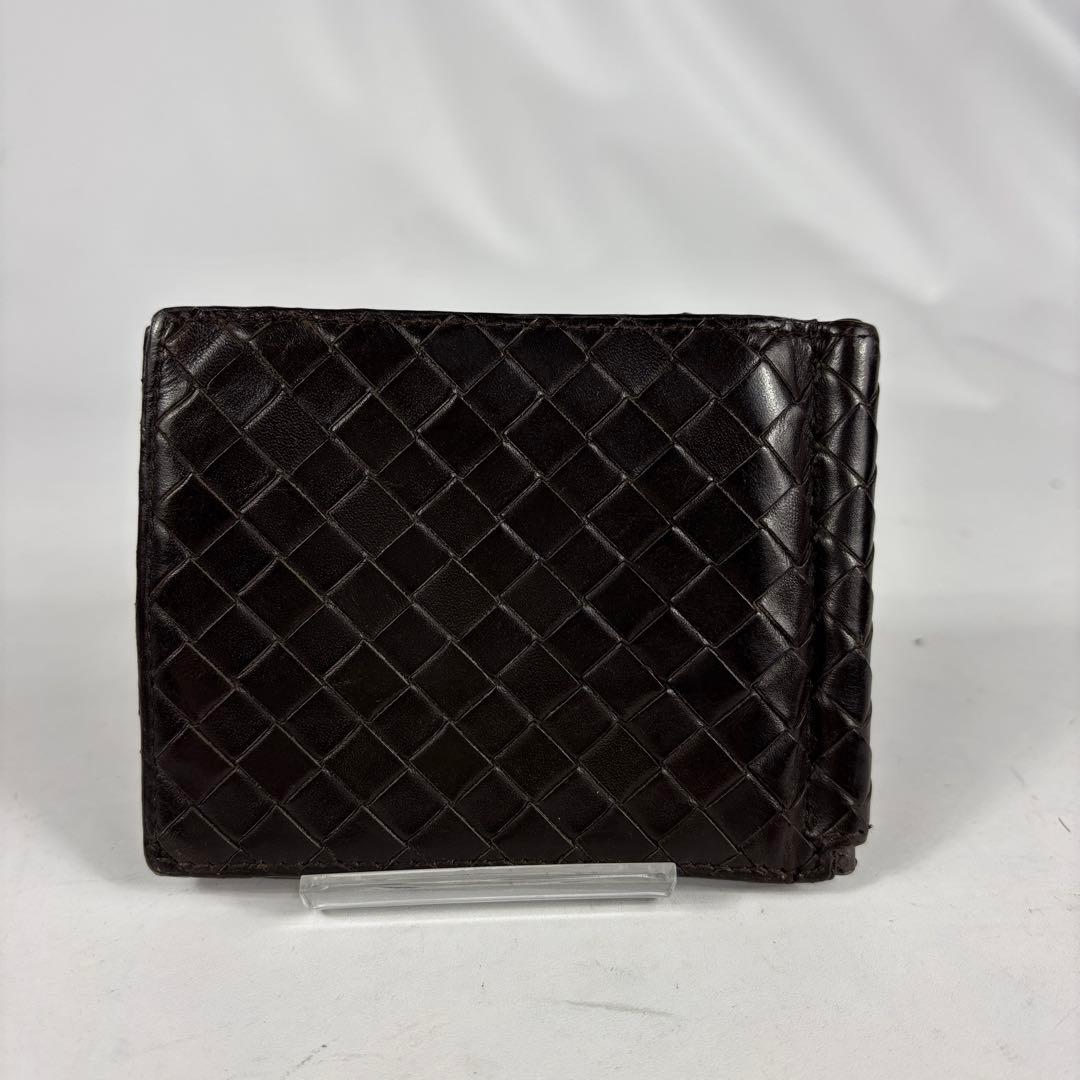 ボッテガヴェネタ　二つ折財布 マネークリップ カードケース　ダークブラウン