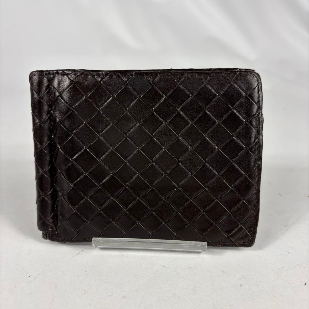 ボッテガヴェネタ　二つ折財布 マネークリップ カードケース　ダークブラウン