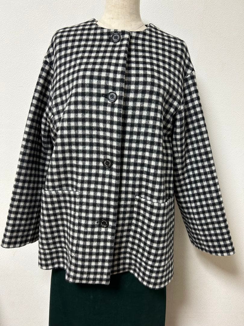 再お値下げマッキントッシュフィロソフィー　チェックハーフコート　38未使用