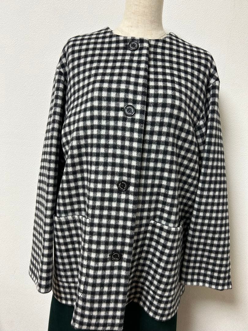再お値下げマッキントッシュフィロソフィー　チェックハーフコート　38未使用