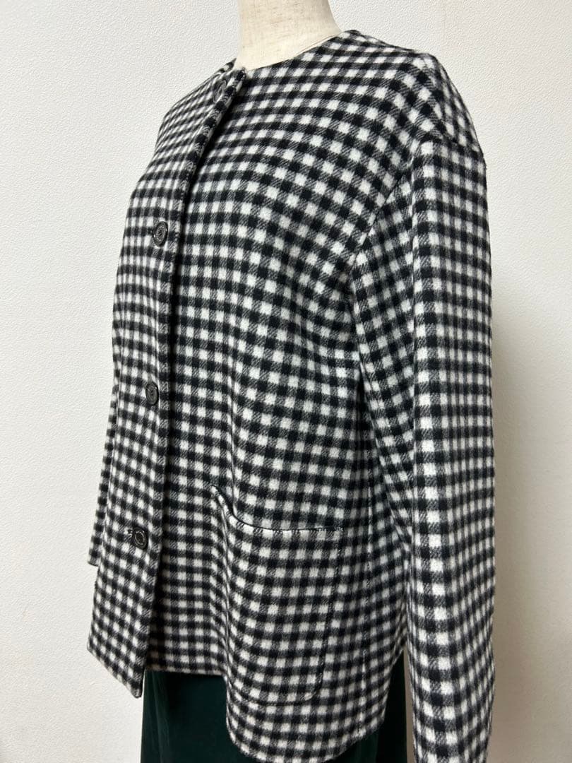 再お値下げマッキントッシュフィロソフィー　チェックハーフコート　38未使用