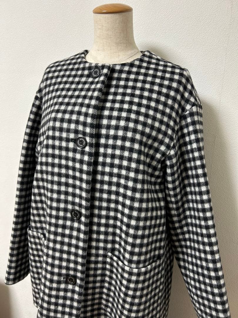 再お値下げマッキントッシュフィロソフィー　チェックハーフコート　38未使用